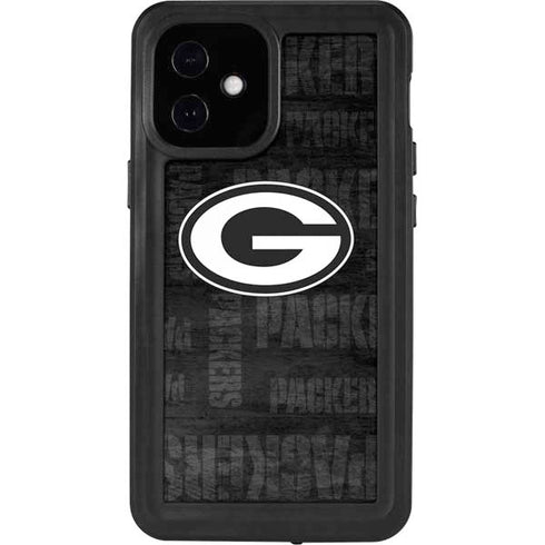 NFL Green Bay Packers Black & White iPhone 12 Mini Waterproof Case