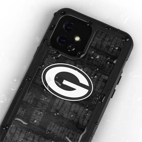 NFL Green Bay Packers Black & White iPhone 12 Mini Waterproof Case
