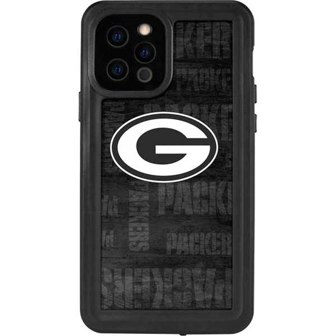 NFL Green Bay Packers Black & White iPhone 12 Pro Waterproof Case