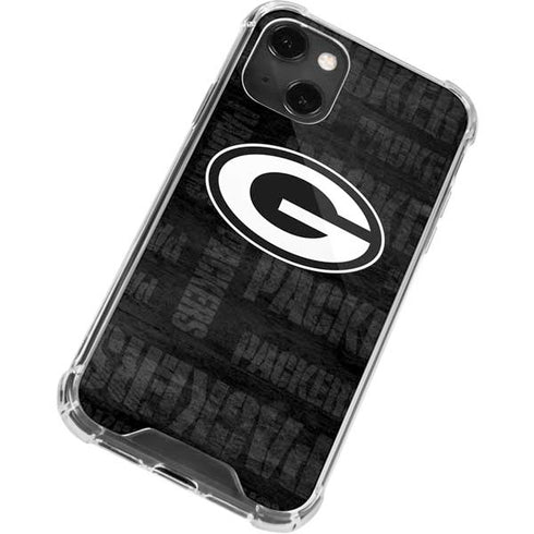 NFL Green Bay Packers Black & White iPhone 13 Mini Clear Case