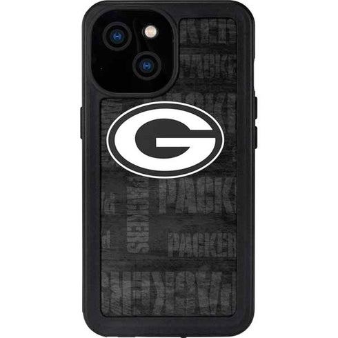 NFL Green Bay Packers Black & White iPhone 13 Mini Waterproof Case