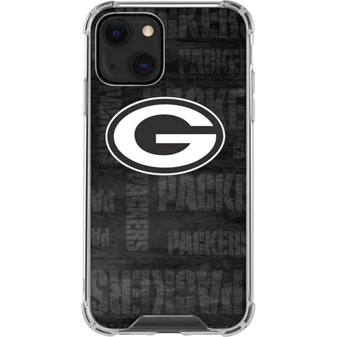NFL Green Bay Packers Black & White iPhone 14 Clear Case