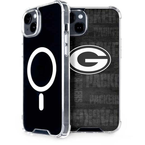 NFL Green Bay Packers Black & White iPhone 15 MagSafe Case