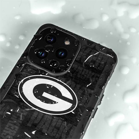 NFL Green Bay Packers Black & White iPhone 14 Pro Max Waterproof Case