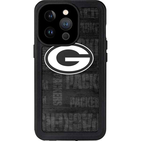 NFL Green Bay Packers Black & White iPhone 14 Pro Waterproof Case