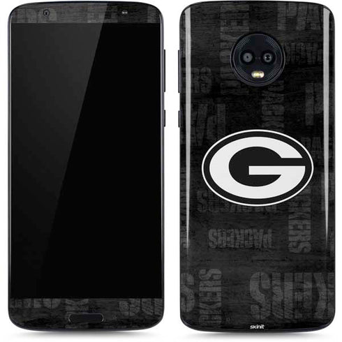 NFL Green Bay Packers Black & White Moto G6 Skin