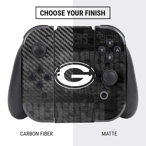 NFL Green Bay Packers Black & White Nintendo Switch Bundle Skin
