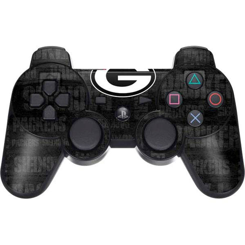 NFL Green Bay Packers Black & White PS3 Dual Shock wireless controller Skin