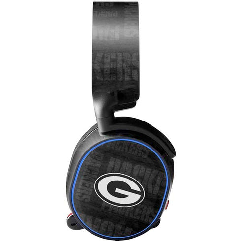 NFL Green Bay Packers Black & White SteelSeries Arctis 3 Skin