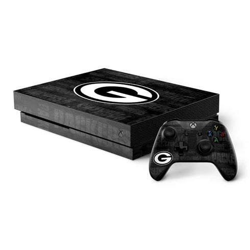 NFL Green Bay Packers Black & White Xbox One X Bundle Skin