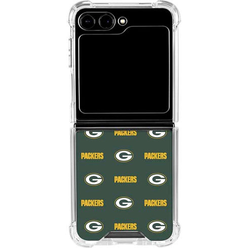 NFL Green Bay Packers Blitz Series Galaxy Z Flip5 5G Clear Case