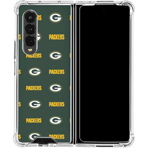 NFL Green Bay Packers Blitz Series Galaxy Z Fold4 5G Clear Case
