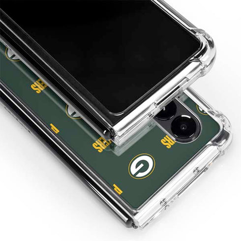 NFL Green Bay Packers Blitz Series Galaxy Z Fold4 5G Clear Case