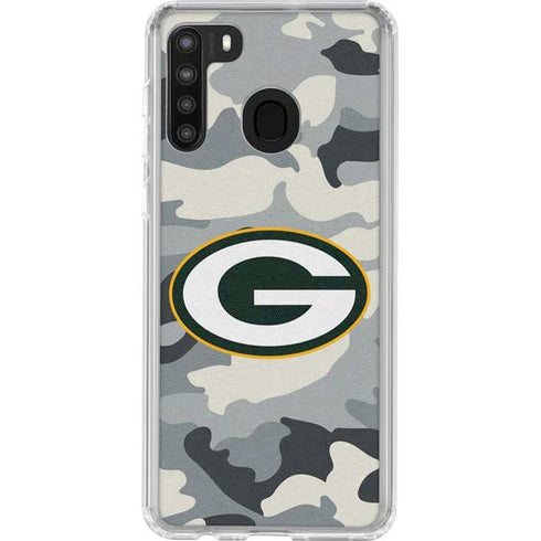 NFL Green Bay Packers Camo Galaxy A21 Clear Case
