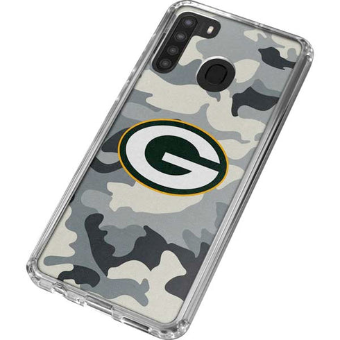 NFL Green Bay Packers Camo Galaxy A21 Clear Case