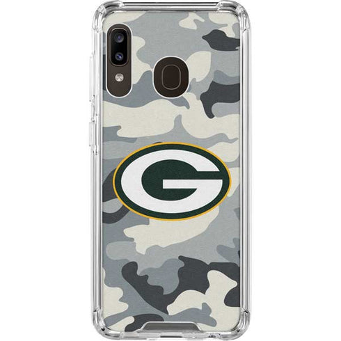 NFL Green Bay Packers Camo Galaxy A30 Clear Case