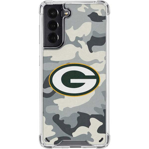 NFL Green Bay Packers Camo Galaxy S21 5G Clear Case
