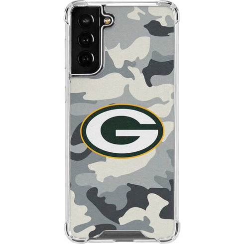 NFL Green Bay Packers Camo Galaxy S21 FE Clear Case