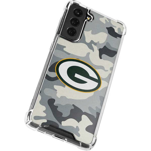 NFL Green Bay Packers Camo Galaxy S21 FE Clear Case