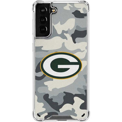 NFL Green Bay Packers Camo Galaxy S21 Plus 5G Clear Case