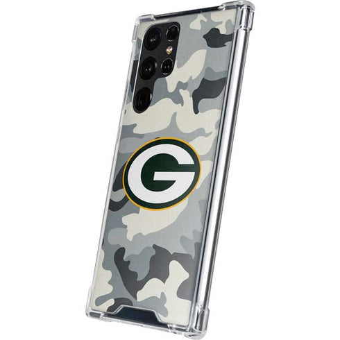 NFL Green Bay Packers Camo Galaxy S22 Ultra Clear Case