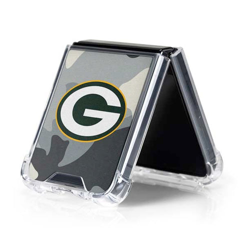 NFL Green Bay Packers Camo Galaxy Z Flip5 5G Clear Case