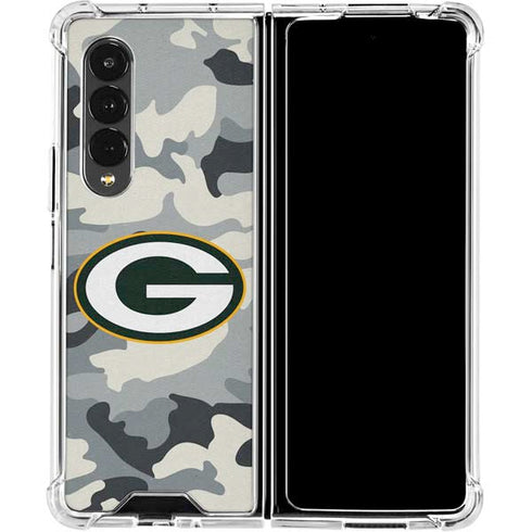 NFL Green Bay Packers Camo Galaxy Z Fold4 5G Clear Case
