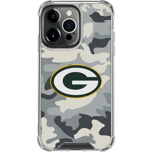 NFL Green Bay Packers Camo iPhone 13 Pro Clear Case
