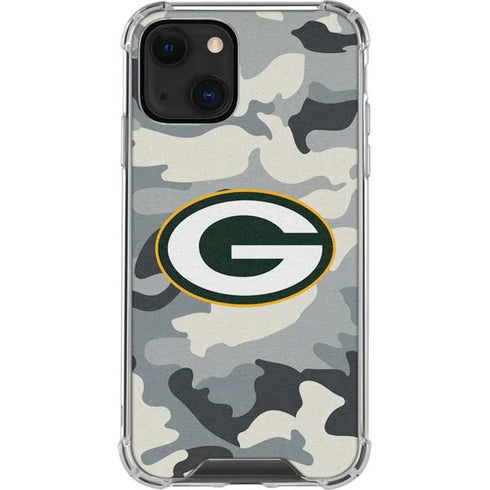 NFL Green Bay Packers Camo iPhone 14 Plus Clear Case