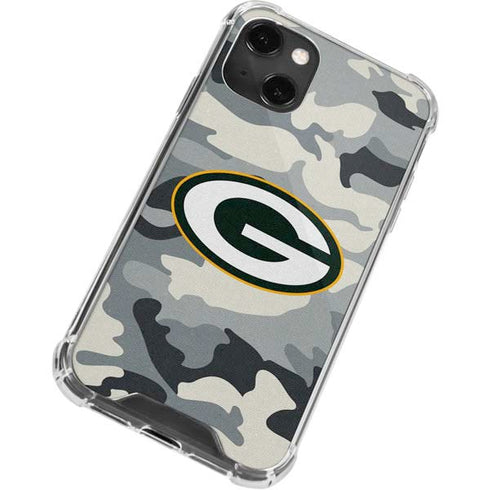 NFL Green Bay Packers Camo iPhone 14 Plus Clear Case
