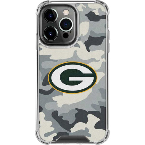 NFL Green Bay Packers Camo iPhone 15 Pro Clear Case