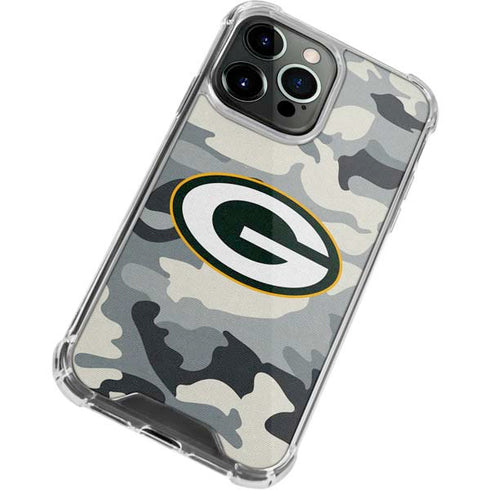 NFL Green Bay Packers Camo iPhone 14 Pro Clear Case