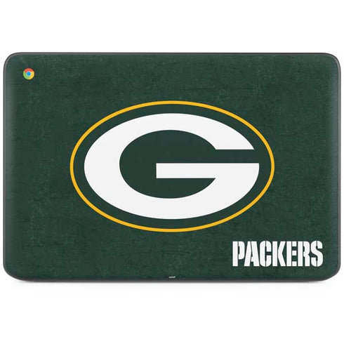 NFL Green Bay Packers Distressed HP Chromebook Skin