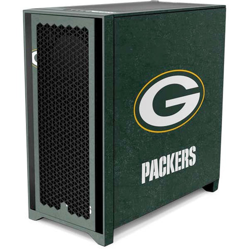 NFL Green Bay Packers Distressed Corsair 4000D Tempered Glass Mid-Tower ATX Case Skin