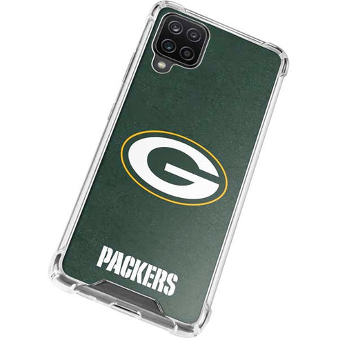 NFL Green Bay Packers Distressed Galaxy A12 Clear Case