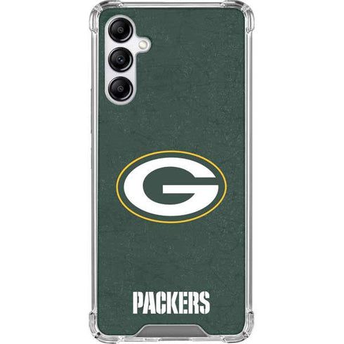 NFL Green Bay Packers Distressed Galaxy A14 5G Clear Case