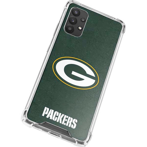 NFL Green Bay Packers Distressed Galaxy A32 5G Clear Case