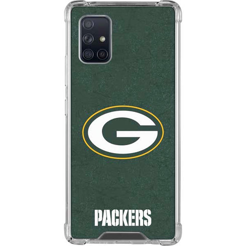 NFL Green Bay Packers Distressed Galaxy A71 5G Clear Case