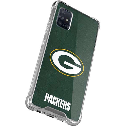 NFL Green Bay Packers Distressed Galaxy A71 5G Clear Case
