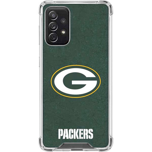 NFL Green Bay Packers Distressed Galaxy A72 5G Clear Case