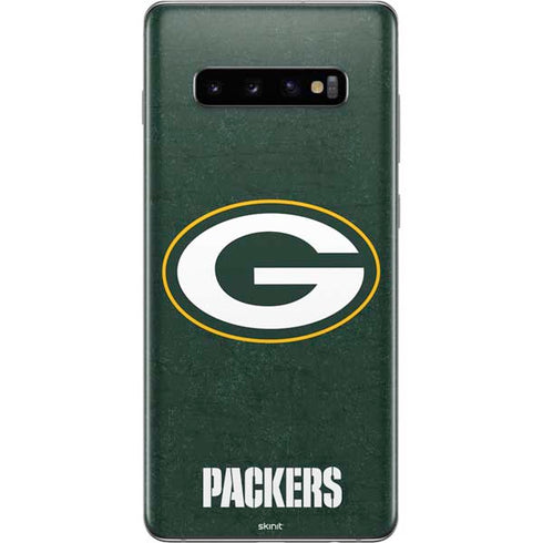 NFL Green Bay Packers Distressed Galaxy S10 Plus Skin