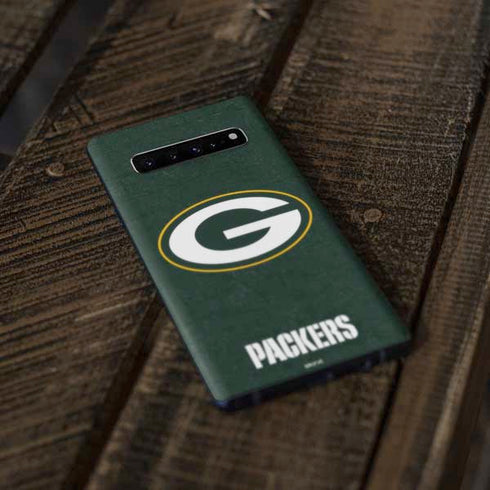 NFL Green Bay Packers Distressed Galaxy S10 Skin