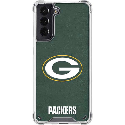 NFL Green Bay Packers Distressed Galaxy S21 5G Clear Case