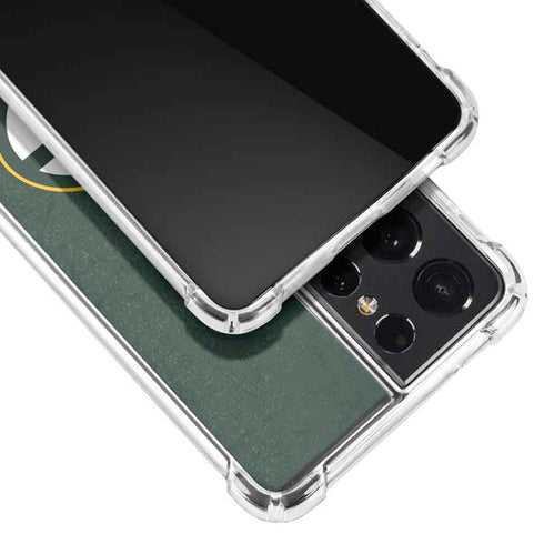 NFL Green Bay Packers Distressed Galaxy S21 Ultra 5G Clear Case