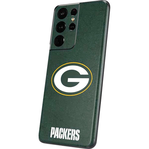 NFL Green Bay Packers Distressed Galaxy S21 Ultra 5G Skin