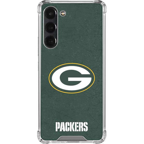 NFL Green Bay Packers Distressed Galaxy S23 Plus Clear Case