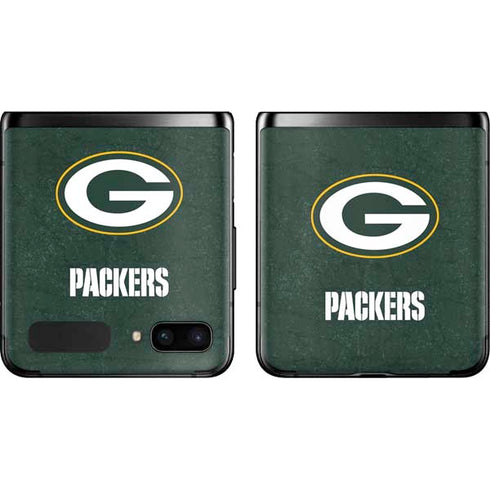 NFL Green Bay Packers Distressed Galaxy Z Flip Skin