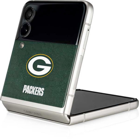 NFL Green Bay Packers Distressed Galaxy Z Flip3 5G Skin
