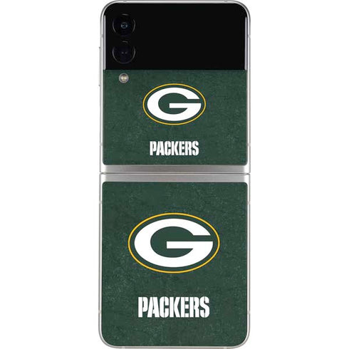 NFL Green Bay Packers Distressed Galaxy Z Flip3 5G Skin