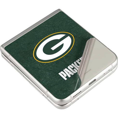 NFL Green Bay Packers Distressed Galaxy Z Flip3 5G Skin